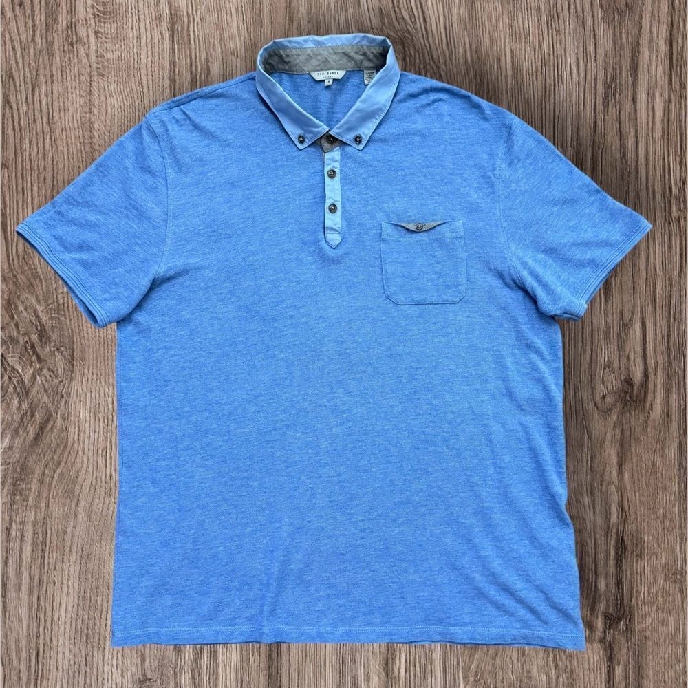 Ted Baker Blue Polo Shirt Size 6 Preowned